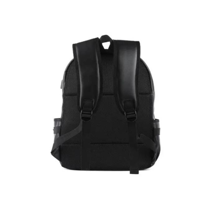 Sac à dos élégant imperméable 15,6 pouces - en Simili Cuir couleur noire - Homme & Dame – Image 3