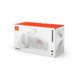 JBL Charge 6 - Enceinte portable Bluetooth, Son JBL Pro intense avec AI Sound Boost, Étanche, 28h d’autonomie, Sangle poignée robuste, Chargeur portable intégré, Auracast™ , Blanc