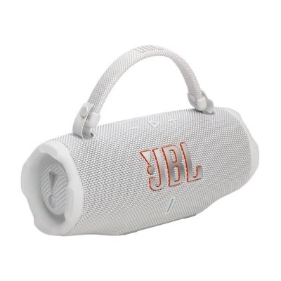 JBL Charge 6 - Enceinte portable Bluetooth, Son JBL Pro intense avec AI Sound Boost, Étanche, 28h d’autonomie, Sangle poignée robuste, Chargeur portable intégré, Auracast™ , Blanc – Image 3