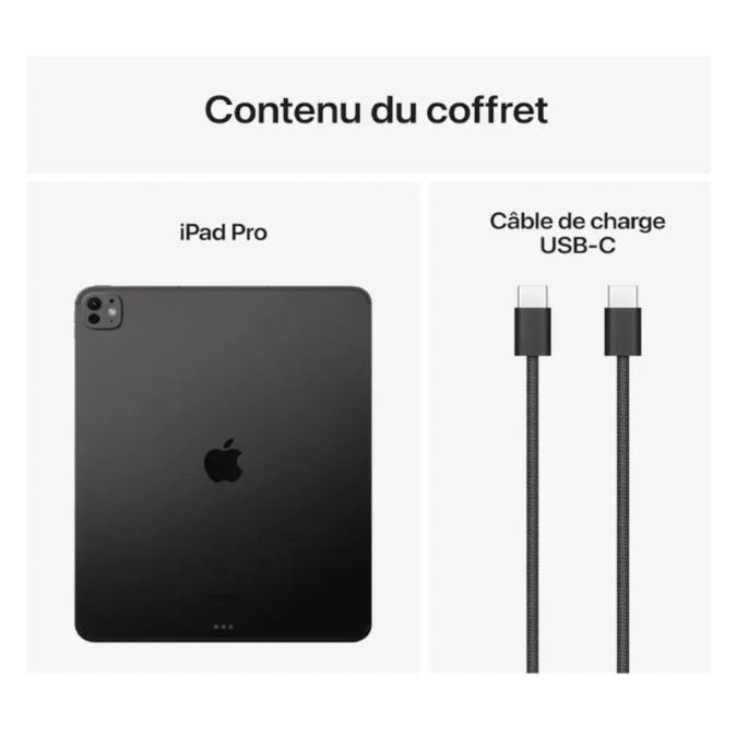 Apple iPad Pro M4 2024 13 pouces : Écran Ultra Retina XDR, 256 Go, Caméra Avant 12 Mpx Horizontale/Appareil Photo arrière 12 Mpx, Wi-FI 6E + 5G - Noir sidéral – Image 9