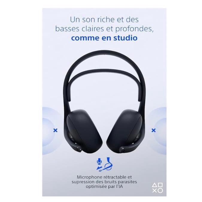 Sony Casque-Micro sans Fil Pulse Elite 5, PC et Mac, Réduction de Bruit, 30h d’Autonomie, Couleur : Noir Minuit – Image 2