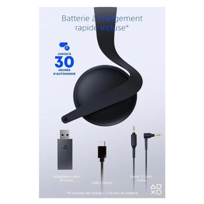 Sony Casque-Micro sans Fil Pulse Elite 5, PC et Mac, Réduction de Bruit, 30h d’Autonomie, Couleur : Noir Minuit – Image 5