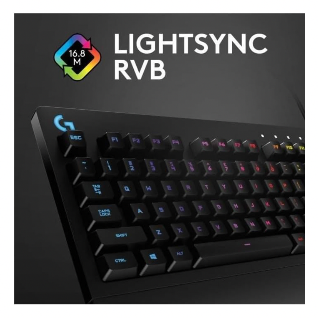 Logitech G213 Prodigy, Clavier Gamer, Eclairage RGB LIGHTSYNC, Résistant aux Éclaboussures, Personnalisable, Commandes Multimédia Dédiées, Français AZERTY - Noir – Image 3