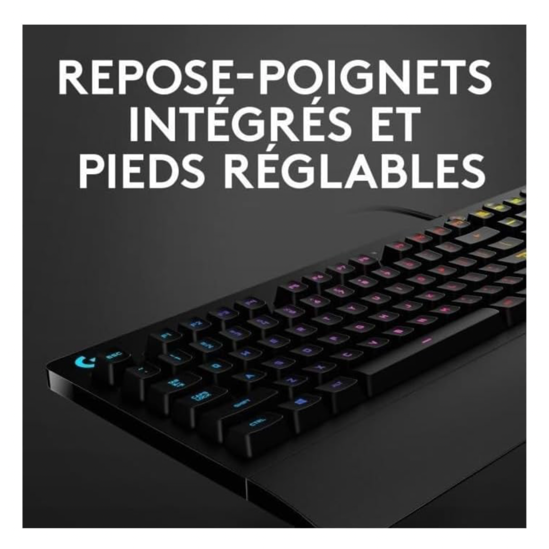 Logitech G213 Prodigy, Clavier Gamer, Eclairage RGB LIGHTSYNC, Résistant aux Éclaboussures, Personnalisable, Commandes Multimédia Dédiées, Français AZERTY - Noir – Image 4