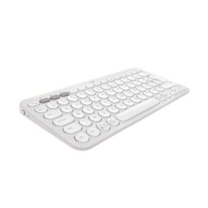 Clavier  Sans fil  Logitech  Pebble Keys 2 K380s - Bluetooth multidispositif, raccourcis personnalisables, fin et portable, Bouton Easy-switch  pour Windows, macOS, iPadOS, Android, ChromeOS - AZERTY, Blanc