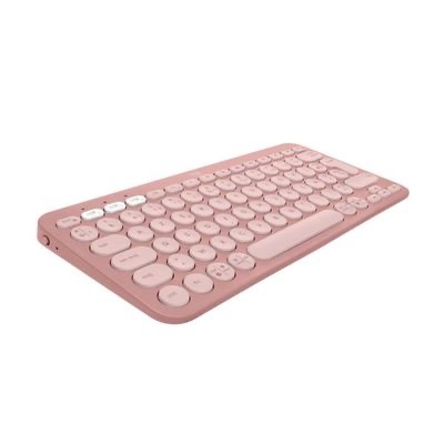 Clavier Sans fil Logitech Pebble Keys 2 K380s - Bluetooth multidispositif, raccourcis personnalisables, fin et portable, Bouton Easy-switch pour Windows, macOS, iPadOS, Android, ChromeOS - AZERTY, Rose
