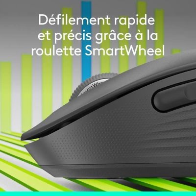 Souris Sans fil Logitech Signature M650 L , Clics Silencieux, Boutons de Côtés Programmables, Bluetooth, PC/Mac/Multi-Device/Chromebook - Graphite – Image 2