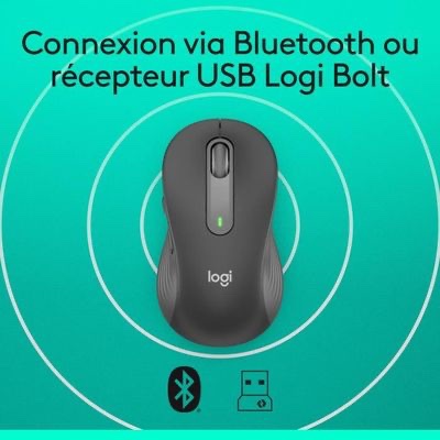 Souris Sans fil Logitech Signature M650 L , Clics Silencieux, Boutons de Côtés Programmables, Bluetooth, PC/Mac/Multi-Device/Chromebook - Graphite – Image 6