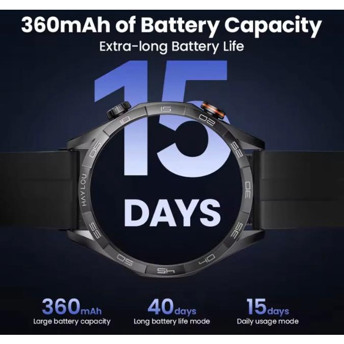 Montre Connectée – Haylou Solar 5 – Écran 1,58″ Amoled – IP68 – 15 jours Autonomie – Noir – Image 2