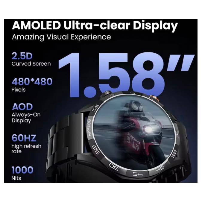 Montre Connectée – Haylou Solar 5 – Écran 1,58″ Amoled – IP68 – 15 jours Autonomie – Noir – Image 5
