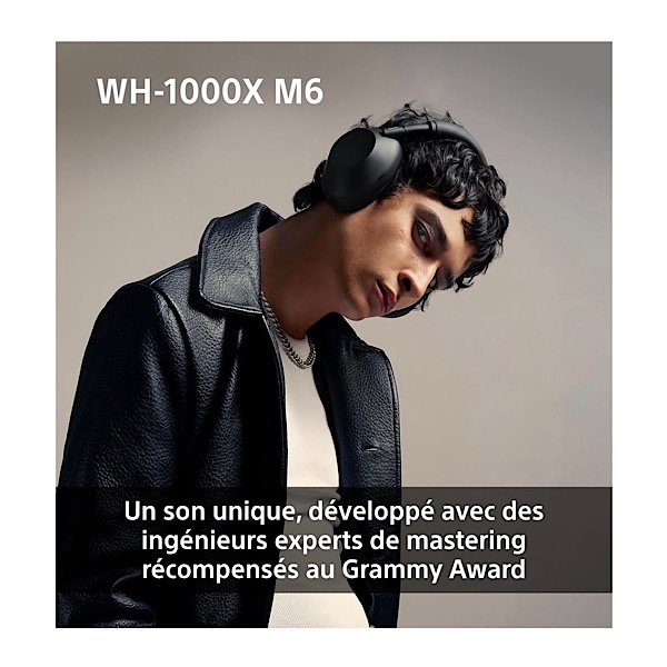 Sony WH-1000XM6 Casque sans-Fil Bluetooth à réduction de Bruit Noir, Son Hi-Res Unique, Confortable, Conception Pliable, Etui résistant, 30h Autonomie, iOS & Android - Argent – Image 7