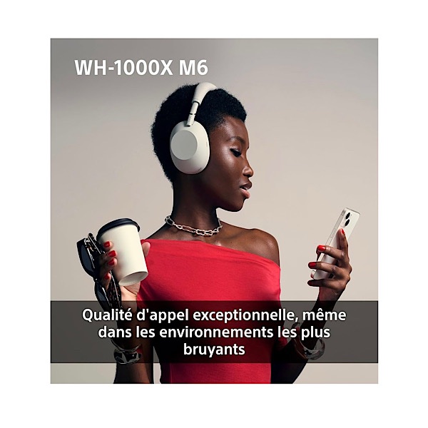 Sony WH-1000XM6 Casque sans-Fil Bluetooth à réduction de Bruit Noir, Son Hi-Res Unique, Confortable, Conception Pliable, Etui résistant, 30h Autonomie, iOS & Android - Argent – Image 12