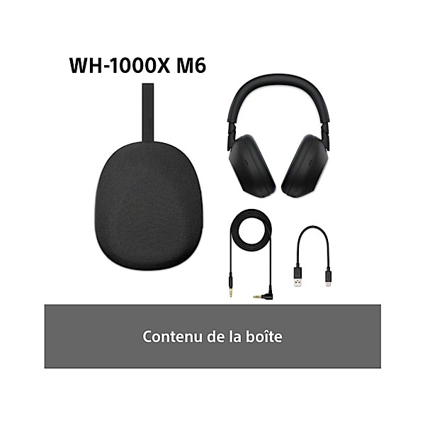Sony WH-1000XM6 Casque sans-Fil Bluetooth à réduction de Bruit Noir, Son Hi-Res Unique, Confortable, Conception Pliable, Etui résistant, 30h Autonomie, iOS & Android - Argent – Image 14