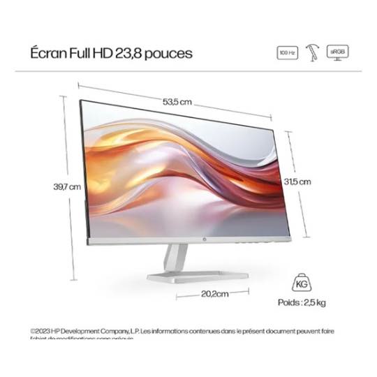 HP Series 5 Écran Full HD 23,8 Pouces Série 5-524sf -HP Series 5 524sf - Moniteur 24" - Full HD - 1920 x 1080 - HDMI - VGA - Moniteur 100 Hz – Image 7