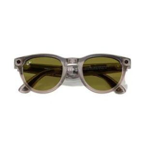Ray-Ban Meta Headliner – Lunette de soleil connectée avec caméra intégrée – Photogray – 32Go – BT 5.2 – 12MP – 4h d’autonomie – Gris pierre chaud brillant