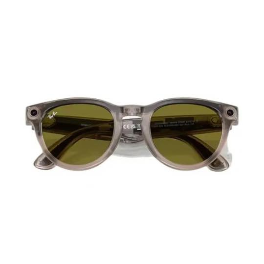Ray-Ban Meta Headliner – Lunette de soleil connectée avec caméra intégrée – Photogray – 32Go – BT 5.2 – 12MP – 4h d’autonomie – Gris pierre chaud brillant