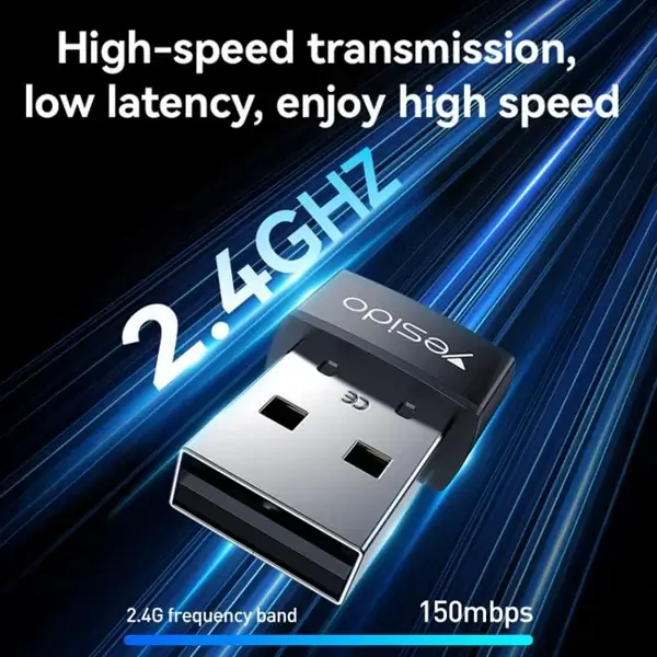 Adaptateur USB sans Fil Yesido – Connectable par Wifi – Haute Vitesse 150 Mbps – Portée de réception jusqu’à 100 mètres – WP10 – Image 3
