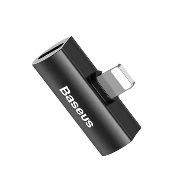 Adaptateur Baseus Audio Converter L46 de Lightning vers 2x port Lightning (femelle) – Noir – Image 2
