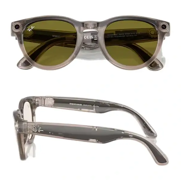 Ray-Ban Meta Headliner – Lunette de soleil connectée avec caméra intégrée – Photogray – 32Go – BT 5.2 – 12MP – 4h d’autonomie – Gris pierre chaud brillant – Image 4