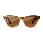 Ray-Ban Meta Skyler Shiny Caramel (Gen1) – Lunette de soleil connectée avec caméra intégrée, Polarisé, Bluetooth 5.2, 32Go, 12MP, 4h d’autonomie – Caramel transparent brillant