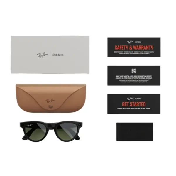 Ray-Ban Meta Headliner Shiny black (Gen 2) – Lunette de soleil connectée avec caméra intégrée, Polarisé, 32Go, 12MP, Bluetooth 5.2, 8h d’autonomie – Noir brillant – Image 4