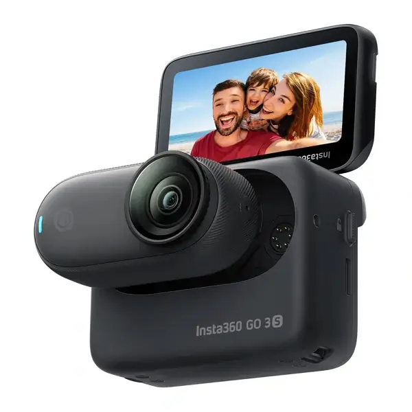 Insta360 GO 3S - Caméra d’action 4K multifonctionnel – Ecran tactile rabattable de 2.2″ – 128Go – 310mAh – 2H20min d’autonomie – IPX4 – Stabilisation - Noir