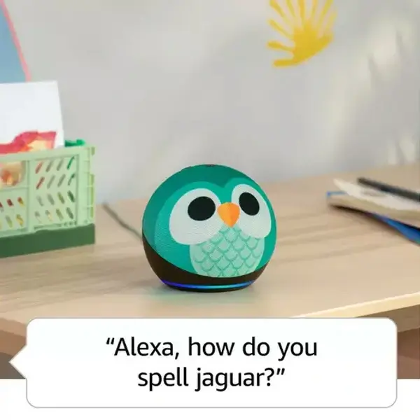 Amazon Echo Dot Kids 5e génération – Enceinte intelligente Wi-Fi et Bluetooth avec Alexa – pour les enfants – Contrôle parental – Chouette – Image 4
