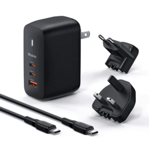 Chargeur universel compact et polyvalent Mcdodo 70W GaN 3.0 – 3 ports avec câble type-C – 2 ports type-C – 1 port USB – Mcdodo CH-844