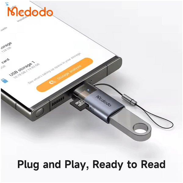 Adaptateur USB 3.0 2en1 – USB vers type-c – Lecteur de carte mémoire – Transfert de données OTG – Mcdodo OT-760 – Noir – Image 2
