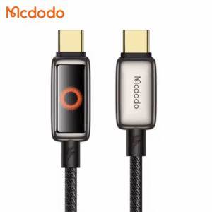 Câble de charge rapide tressé avec lumière LED Mcdodo 100W – Type-C vers type-C – 1.2m – Arrêt automatique de charge – Mcdodo CA-668