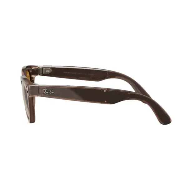 Ray-Ban Meta Headliner – Lunette de soleil connectée avec caméra intégrée – Photogray – 32Go – BT 5.2 – 12MP – 4h d’autonomie – Roche brillant transparent – Image 3