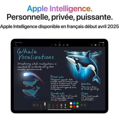 Apple iPad Air 13" Puce M3 7ème génération 128 Go, Apple Intelligence, écran Liquid Retina, caméras Avant/arrière 12 Mpx, Wi-FI 6E et connectivité cellulaire 5G, Touch ID, Tablette IPad – Bleu – Image 4
