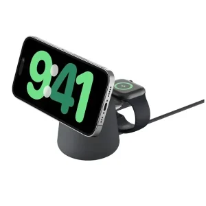 Station de charge rapide avec MagSafe – 2en1 – 15W de charge sans fil à partir de iPhone 12 – 5W pour montre et écouteur