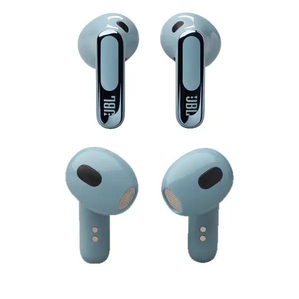 Écouteurs sans fil JBL Live Flex 3 – Audio spatial – 50h d’autonomie – IP54 – BT 5.3 – Réduction de bruit adaptive – Commande tactile personnalisé – Bleu – Image 4