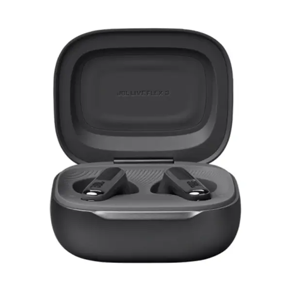 Écouteurs sans fil JBL Live Flex 3 – Audio spatial – 50h d’autonomie – IP54 – BT 5.3 – Réduction de bruit adaptive – Commande tactile personnalisé – Noir – Image 2