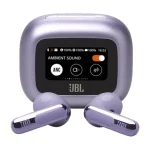 Écouteurs sans fil JBL Live Flex 3 – Audio spatial – 50h d’autonomie – IP54 – BT 5.3 – Réduction de bruit adaptive – Commande tactile personnalisé – Violet