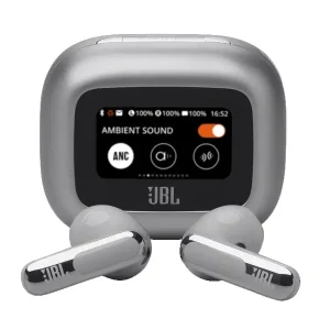 Écouteurs sans fil JBL Live Flex 3 – Audio spatial – 50h d’autonomie – IP54 – BT 5.3 – Réduction de bruit adaptive – Commande tactile personnalisé – Gris