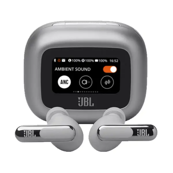 Écouteurs sans fil JBL Live Beam 3 – Audio spatial – IP55 – Réduction de bruit adaptative avec commandes personnalisées – 48h d’autonomie – Gris