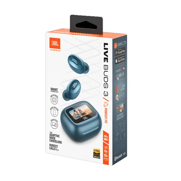 Écouteurs sans fil JBL Live Buds 3 – Audio spatial – 40h d’autonomie – Réduction de bruit adaptative avec commandes personnalisées – Bleu – Image 6