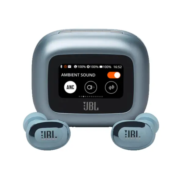 Écouteurs sans fil JBL Live Buds 3 – Audio spatial – 40h d’autonomie – Réduction de bruit adaptative avec commandes personnalisées – Bleu