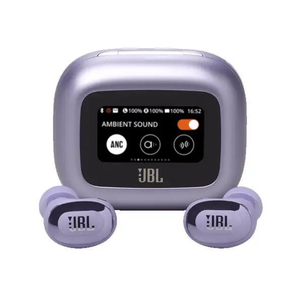Écouteurs sans fil JBL Live Buds 3 – Audio spatial – 40h d’autonomie – Réduction de bruit adaptative avec commandes personnalisées – Violet