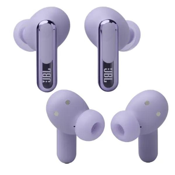 Écouteurs sans fil JBL Live Beam 3 – Audio spatial – IP55 – Réduction de bruit adaptative avec commandes personnalisées – 48h d’autonomie – Violet – Image 3