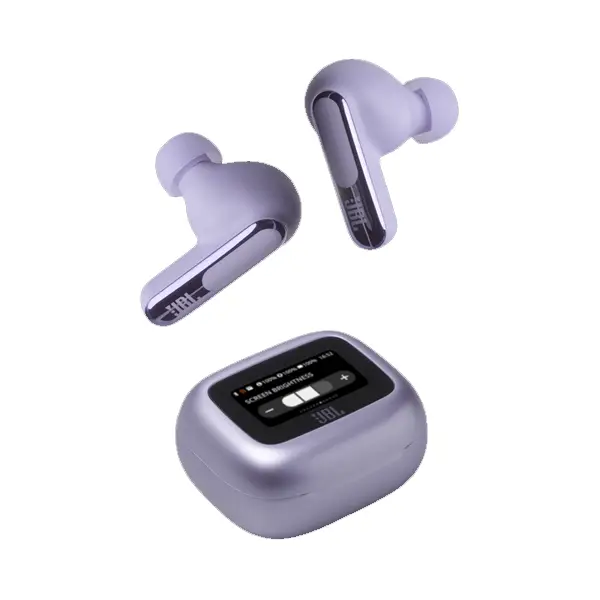 Écouteurs sans fil JBL Live Beam 3 – Audio spatial – IP55 – Réduction de bruit adaptative avec commandes personnalisées – 48h d’autonomie – Violet – Image 4