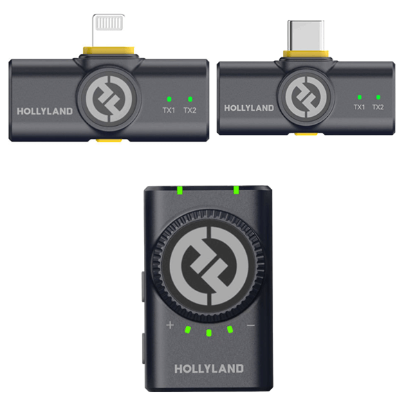 HOLLYLAND LARK M2 - Micro cravate sans fil, Type-C & Lightning, 10h d’autonomie, Réduction de bruit, Portée de transmission de 300 mètres, 2 transmetteurs et 3 récepteurs – Image 5