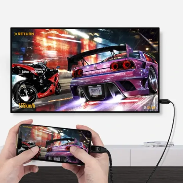 Câble tressé de connexion 4K Type-C vers HDMI – 2m – Résolution Ultra HD 4K à 60 images par seconde – Mcdodo CA-58 – Noir – Image 3