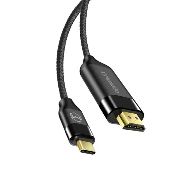 Câble tressé de connexion 4K Type-C vers HDMI – 2m – Résolution Ultra HD 4K à 60 images par seconde – Mcdodo CA-58 – Noir – Image 2