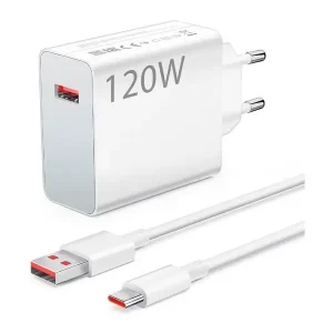 Chargeur rapide de téléphone avec câble USB-C – 120W – 1m – Xiaomi – Blanc