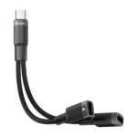 Adaptateur Type-C Porodo vers 2 prises Type C (Audio + charge simultanée ) Porodo 2en1, compact 12cm
