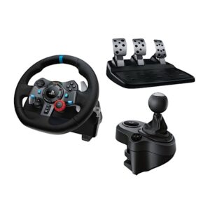Pack Volant de Course avec Pédales Logitech G29 Driving + Levier de Vitesse G Driving Force - Compatible avec PS5, PS4, PC, Mac - Noir