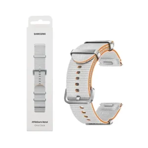 Bracelet de remplacement pour montre Athleisure band one click Samsung Galaxy Watch – 20mm – Taille M/L – Compatible avec galaxy watch 4/4 Classic – 5/5 Pro – 6/6 Classic – Watch 7 – Argent – ET-SOL31LSEGWW